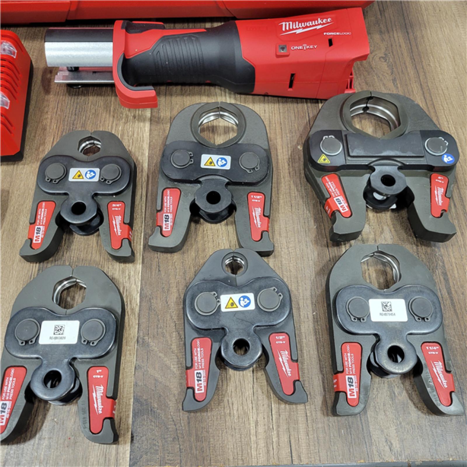 AS-IS Milwaukee M18 18-Volt Lithium-Ion Brushless Cordless FORCE LOGIC Press Tool Kit with 1/2 in. - 2 in. Jaws Kit (6-Jaws Included)
