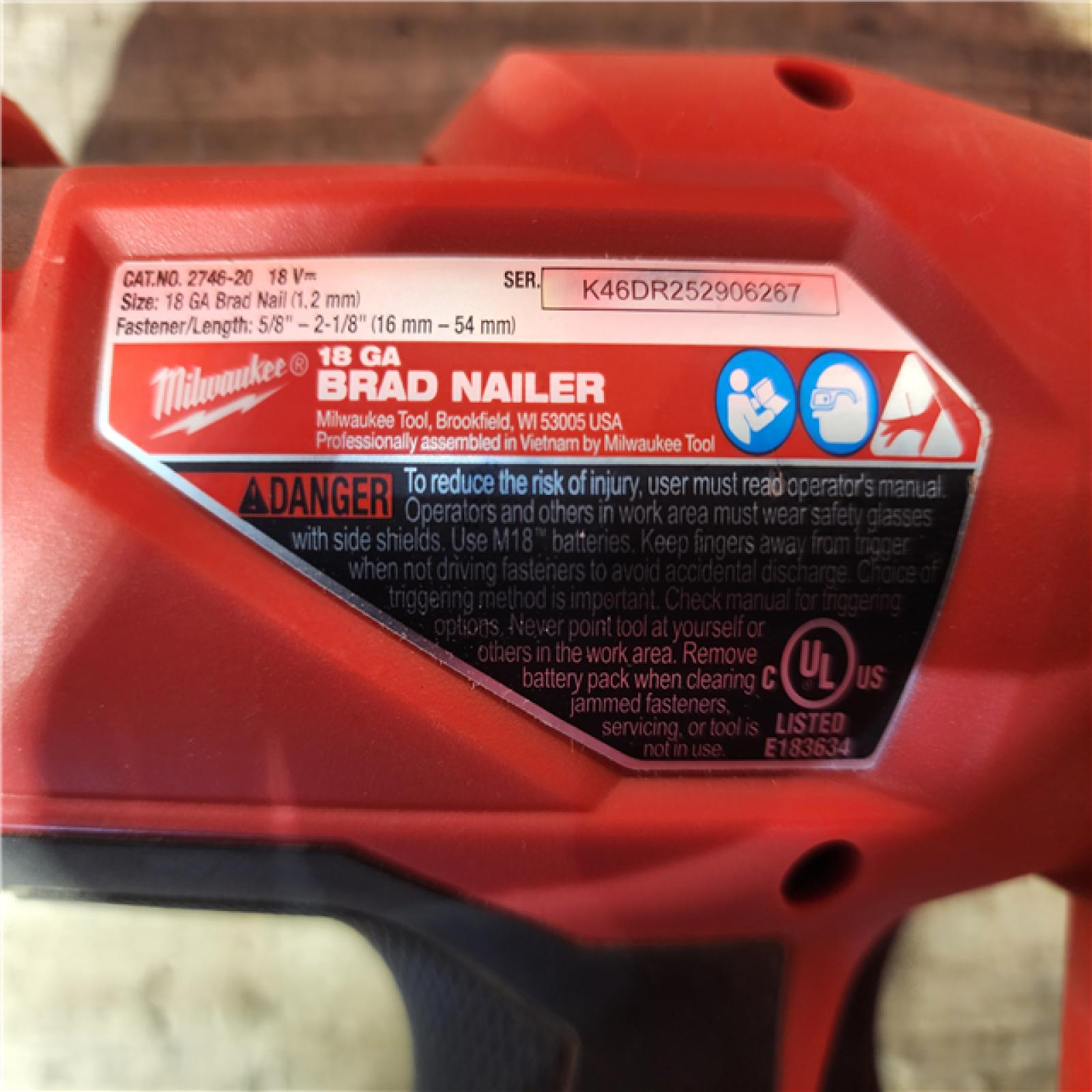 HOUSTON LOCATION - AS-IS Milwaukee FUEL 18-Volt Lithium-Ion Brushless Cordless Gen II 18-Gauge Brad Nailer (Tool-Only)