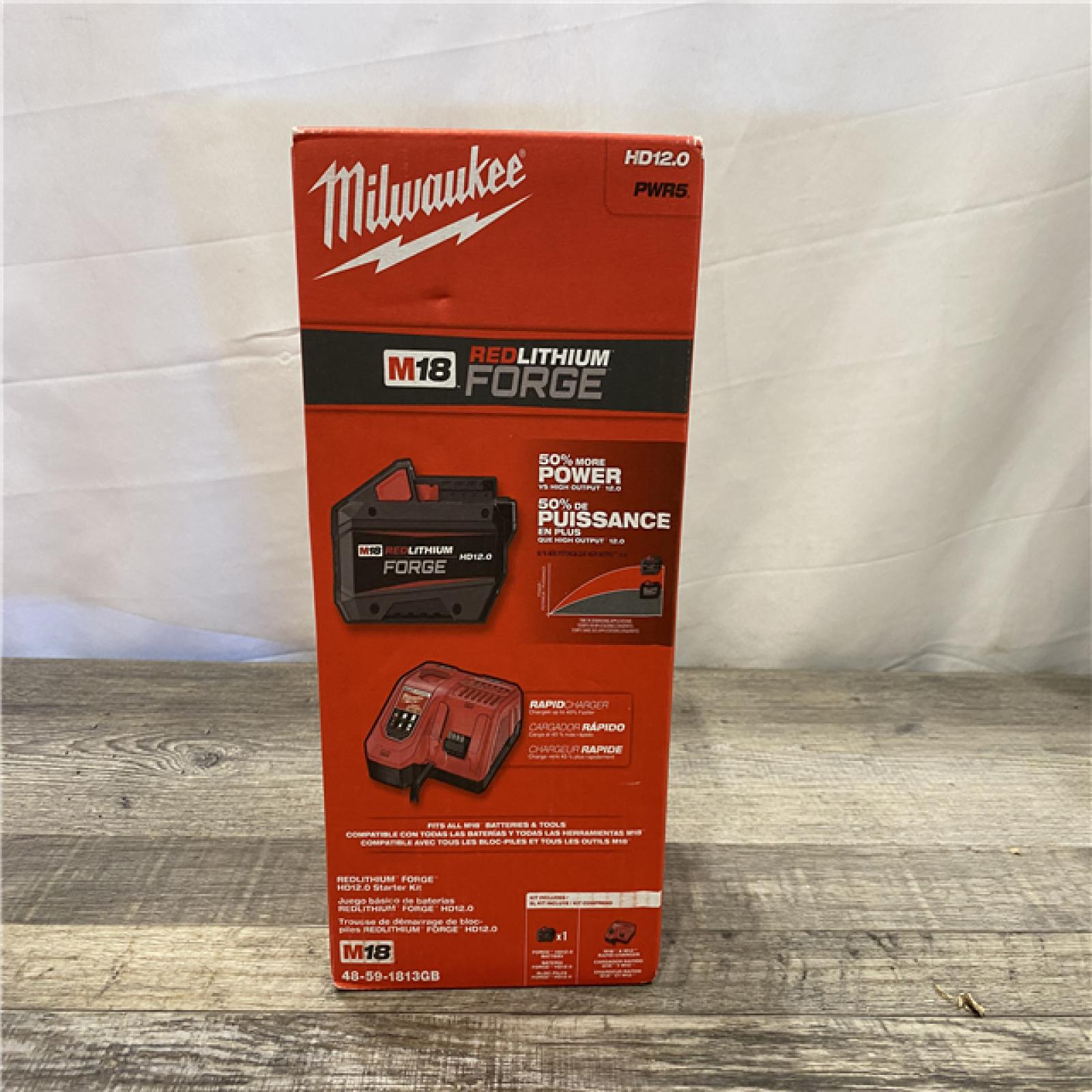 NEW - Milwaukee 18-Volt Lithium-Ion REDLITHIUM FORGE Starter Kit with 12. 0Ah Battery and Charger