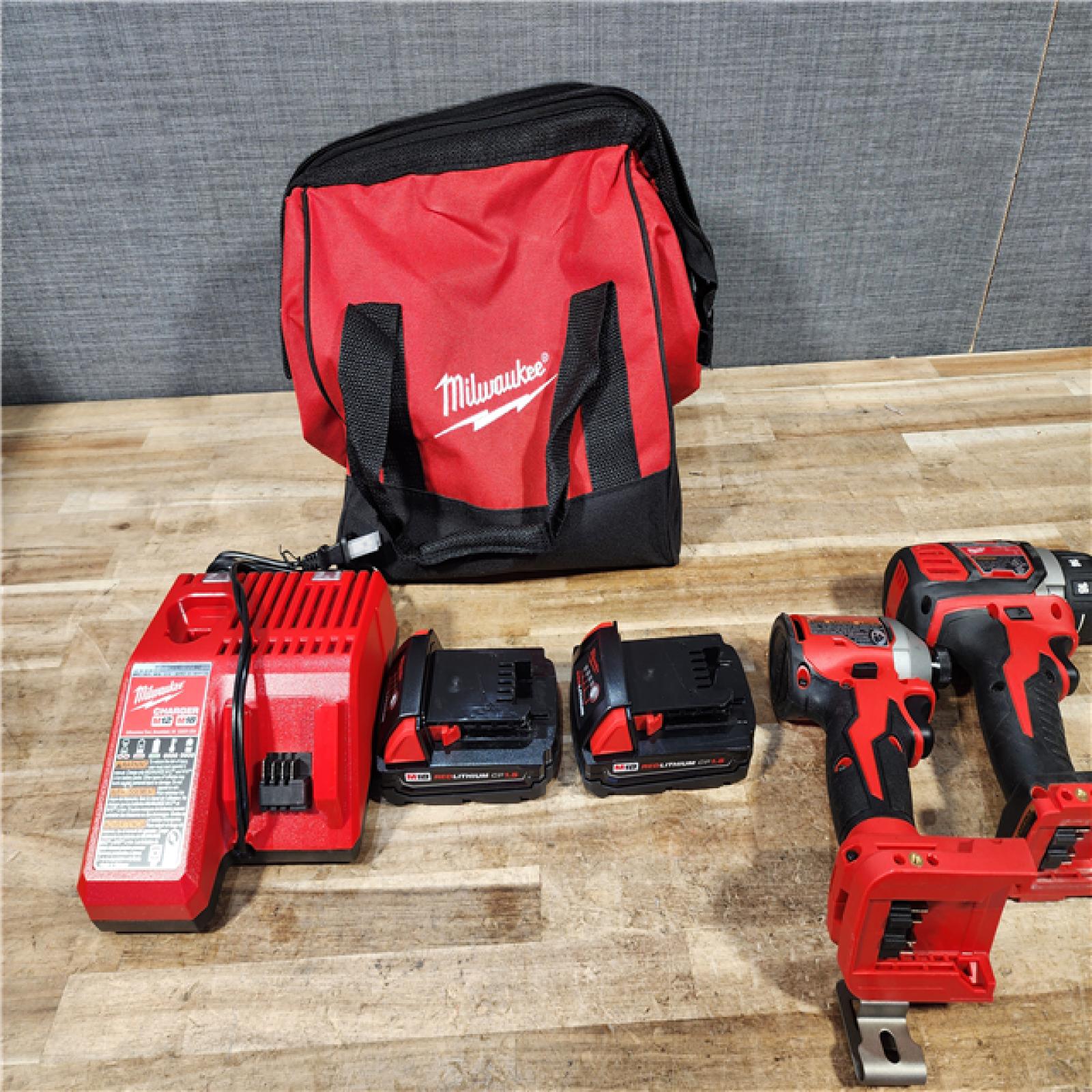 HOUSTON LOCATION - AS - IS Milwaukee 18V Lithium-Ion Brushless Cordless Compact Drill/Impact Combo Kit