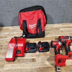 HOUSTON LOCATION - AS - IS Milwaukee 18V Lithium-Ion Brushless Cordless Compact Drill/Impact Combo Kit