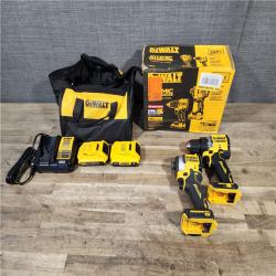 HOUSTON LOCATION - AS-IS Dewalt DCK225D2 20V MAX ATOMIC Brushless Compact Lithium-Ion 1/2 in. Cordless Drill Driver and 1/4 in. Impact Driver Combo Kit with 2 Batteries 2 Ah