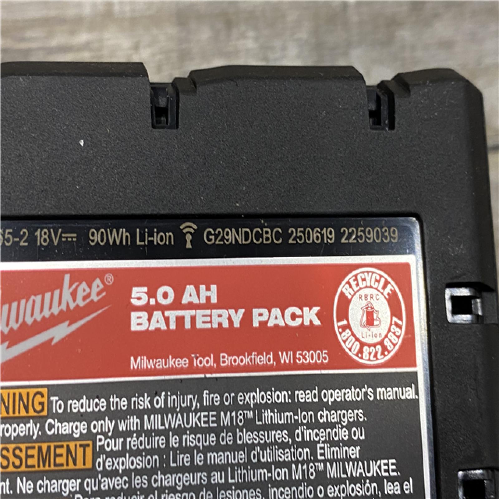 AS-IS Milwaukee 18-Volt Lithium-Ion XC Starter Kit with Two 5.0Ah Batteries and Charger