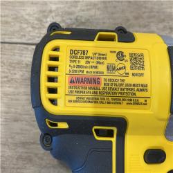 AS-IS DEWALT 20V MAX Lithium-Ion Brushless Cordless 1/4 in. Impact Driver Kit