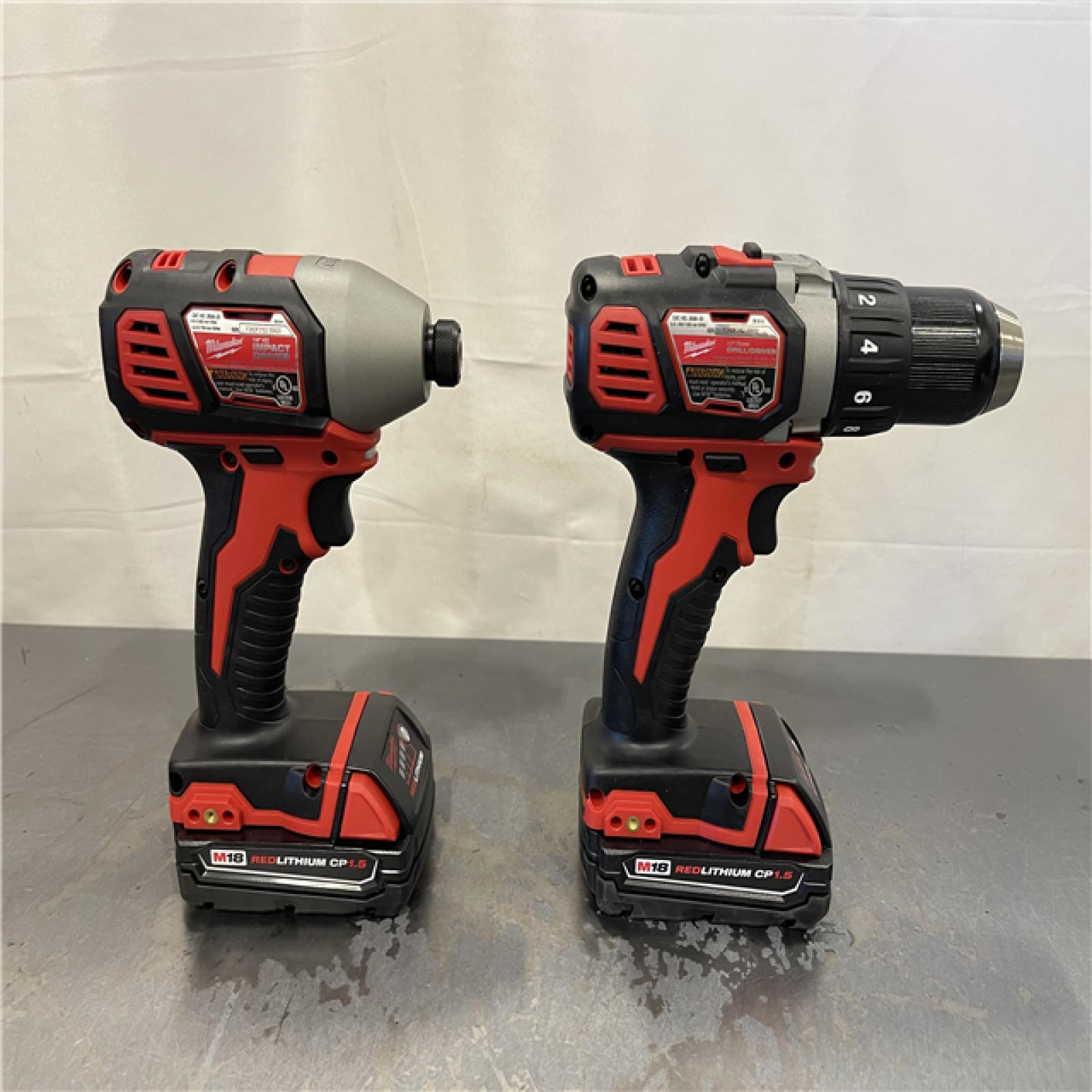 AS-IS - Milwaukee M18 18V Lithium-Ion Cordless Drill Driver/Impact Driver Combo Kit (2-Tool)