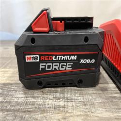 AS-IS Milwaukee 18-Volt Lithium-Ion REDLITHIUM FORGE Starter Kit with 8.0Ah Battery and Rapid Charger