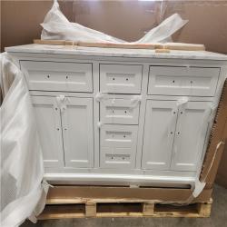 Phoenix NEW Home Decorators Collection Doveton 60 in. Double Sink Freestanding White Bath Vanity with White Engineered Marble Top (Assembled)