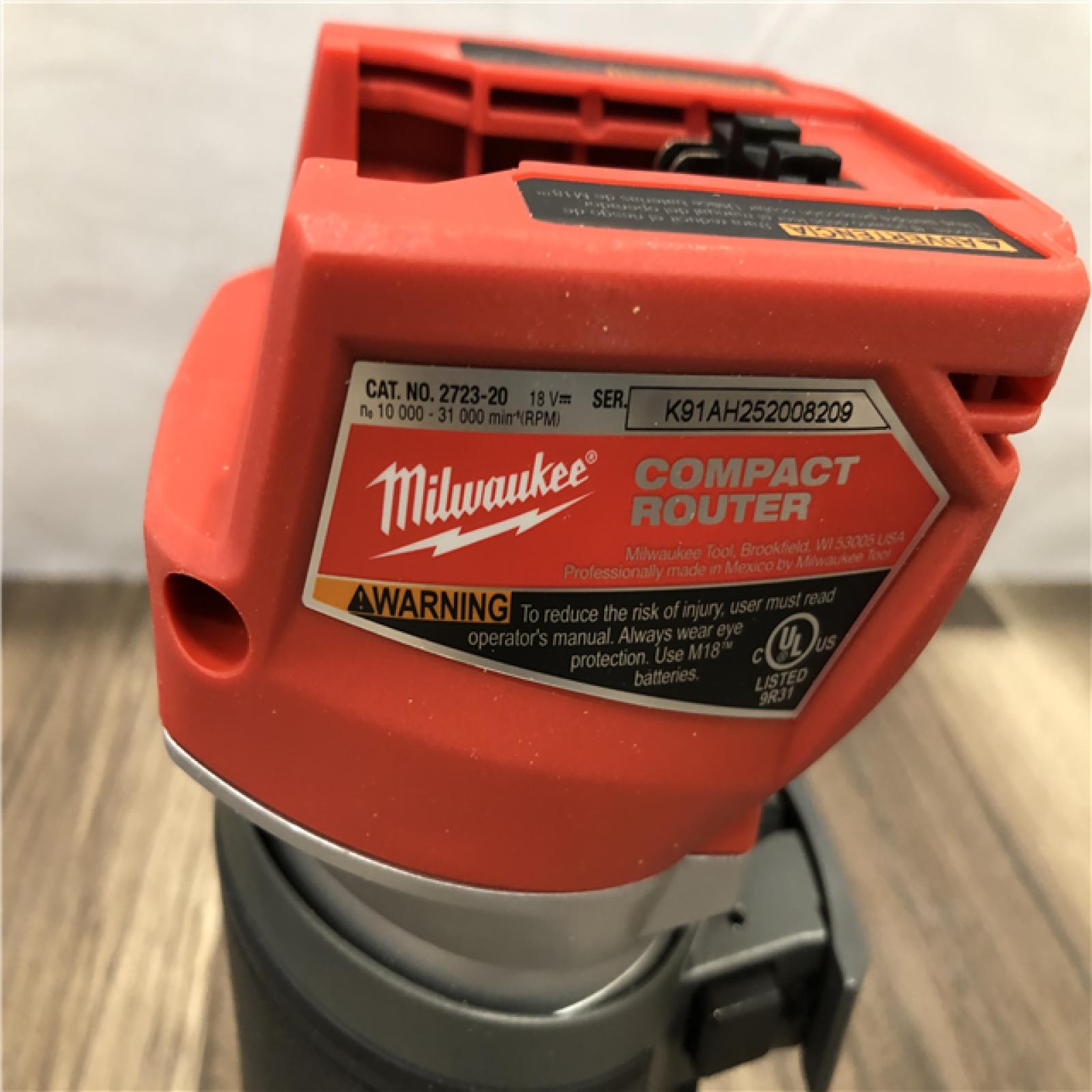 AS-IS Milwaukee  FUEL 18V Lithium-Ion Brushless Cordless Compact Router (Tool-Only)
