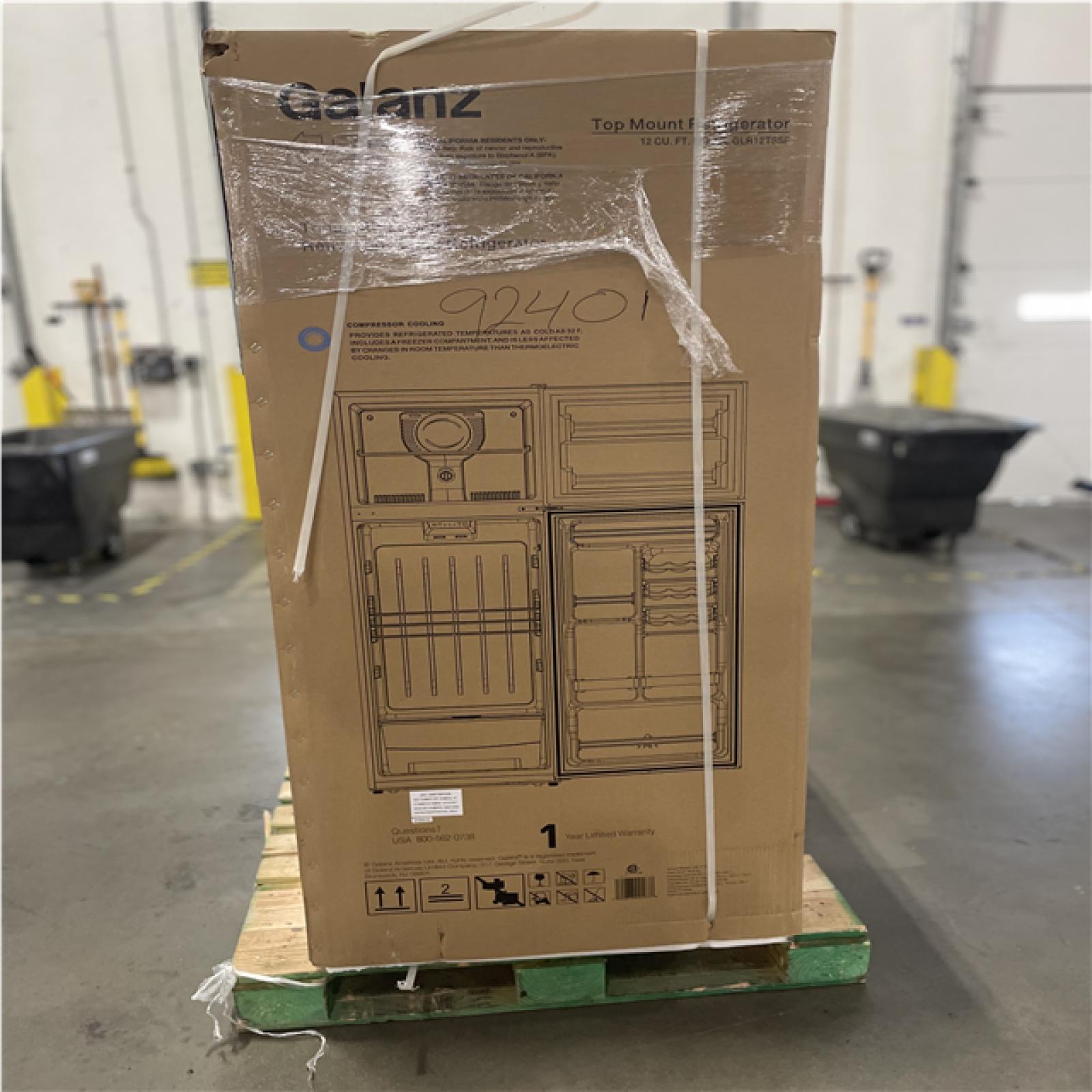 DALLAS LOCATION- Galanz 12 cu. ft. Top Freezer Refrigerator with Dual Door  Frost Free in Stainless Steel PALLET-(2 UNITS)