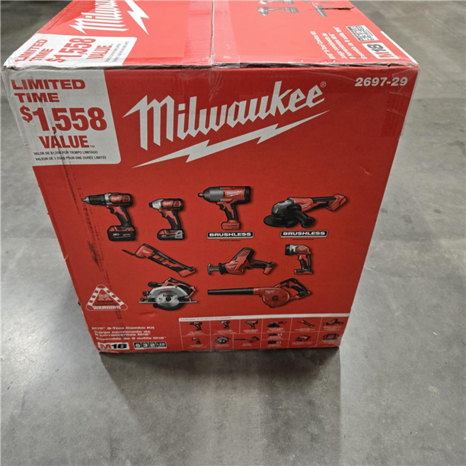 NEW! - Milwaukee M18 18V Cordless 9-Tool Combo Kit