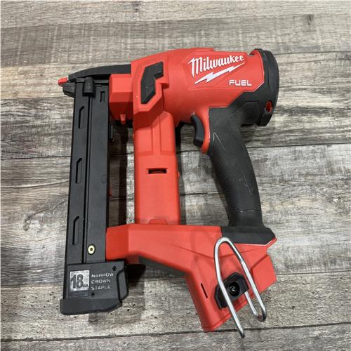 AS-IS Milwaukee FUEL 18-Volt Lithium-Ion Brushless Cordless 18-Gauge 1/4 in. Narrow Crown Stapler (Tool-Only)