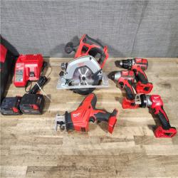 HOUSTON LOCATION - AS-IS MILWAUKEE 5 TOOL COMBO KIT W/ (2) BATTERY & CHARGER
