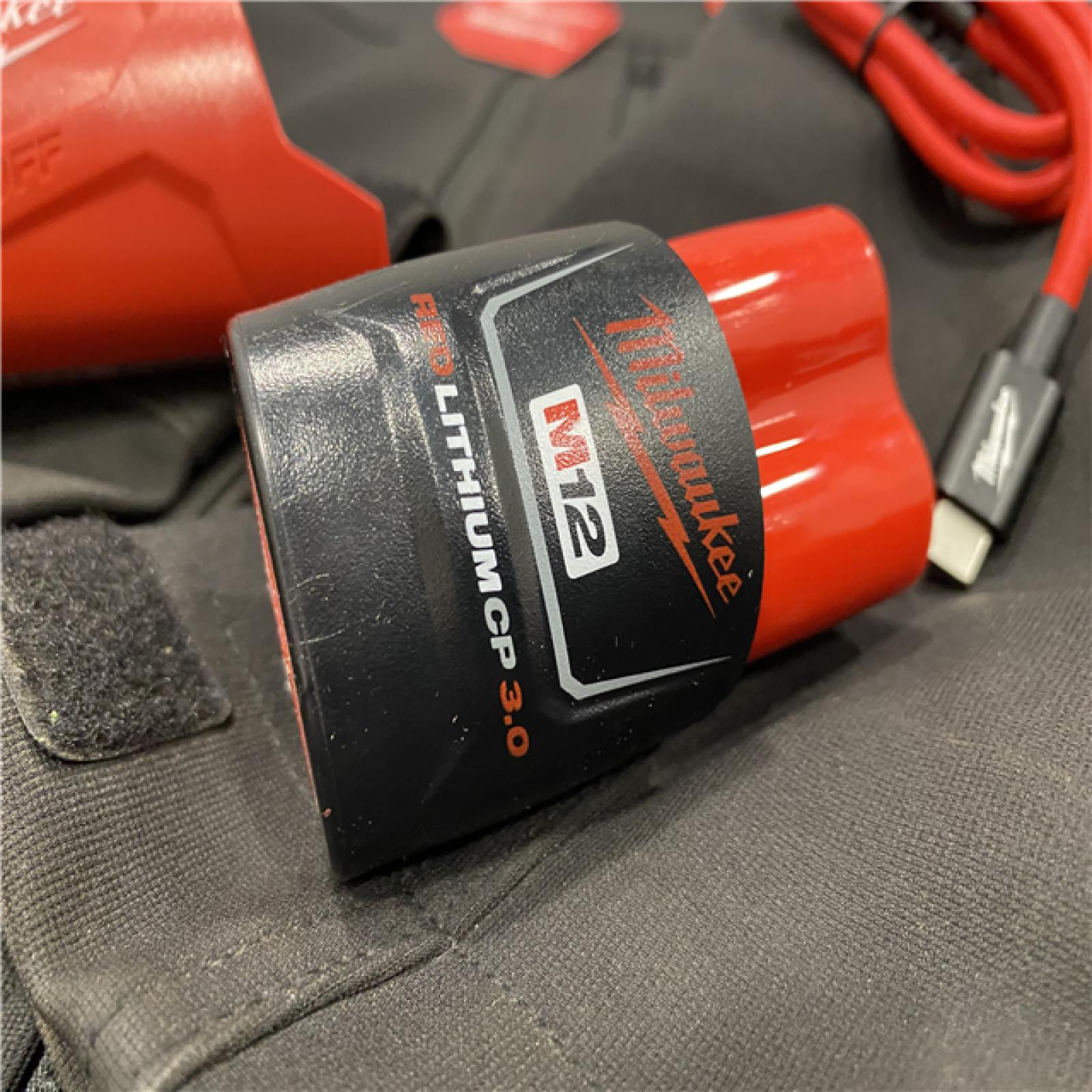 AS-IS Milwaukee Men's Medium 12-Volt Lithium-Ion Cordless Tough Shell Black Heated Jacket Kit