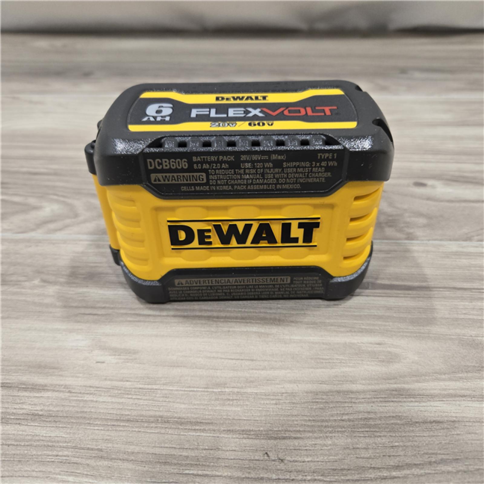 LIKE NEW! - DEWALT FLEXVOLT 20V/60V 6.0Ah Battery Pack with 6 Amp Output Charger