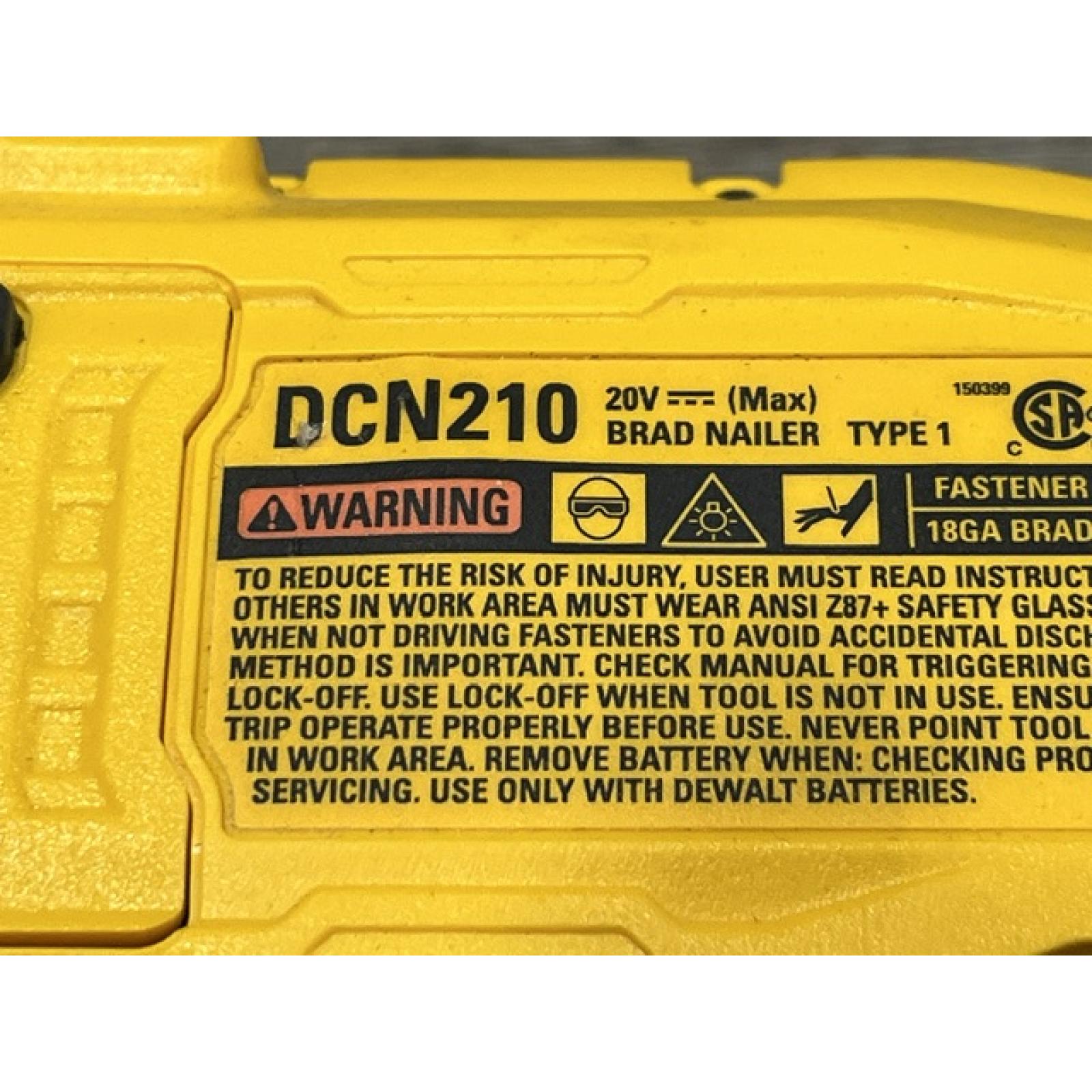 AS-IS DEWALT 20V MAX XR 18 Gauge Cordless Brad Nailer (Tool Only)