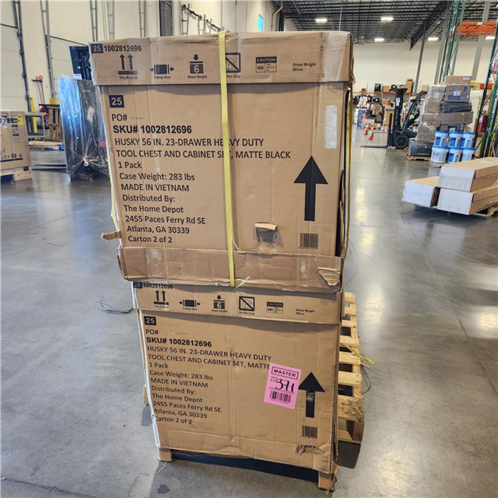 DALLAS LOCATION - HUSKY 56 in. W x 22 in. D Heavy Duty Tool Cabinet Set in Matte Black PALLET -(2 UNITS)