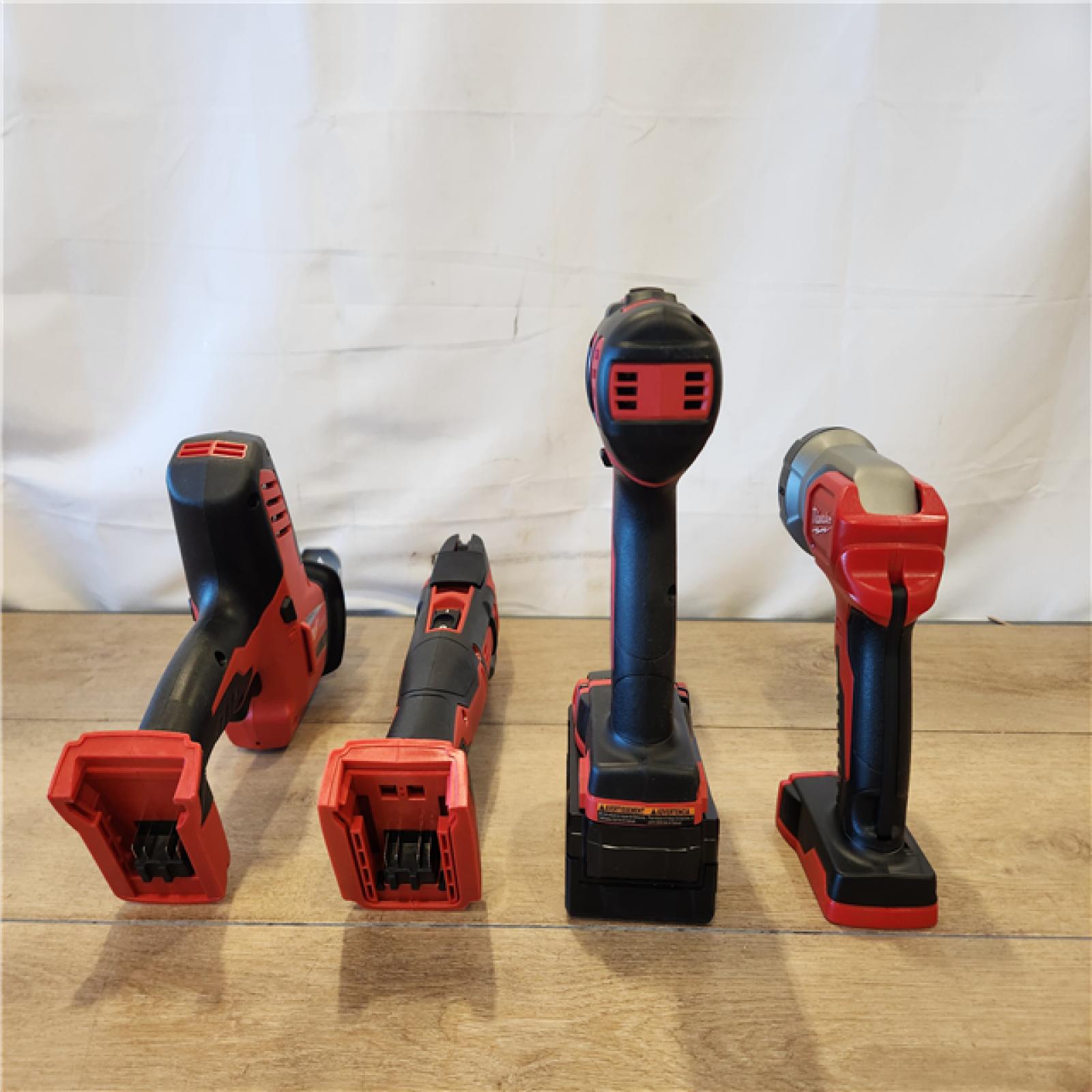 AS-IS- M18 18V Lithium-Ion Cordless Combo Kit (5-Tool) with (2) Batteries  Charger and Tool Bag