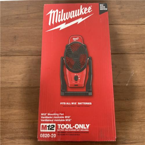 California NEW Milwaukee M12 Mounting Fan (Tool Only)
