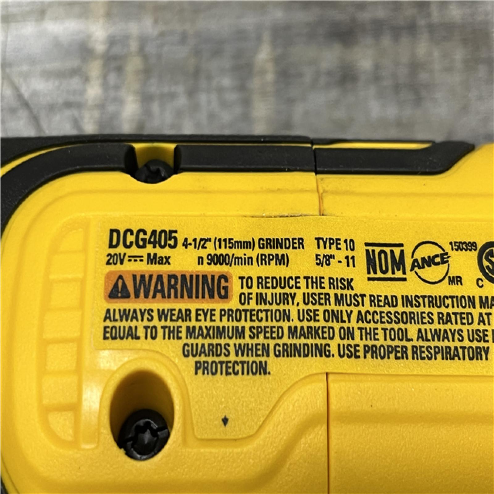AS-IS DEWALT 20V MAX XR Cordless Brushless 4.5 in. Slide Switch Small Angle Grinder with Kickback Brake (Tool Only)