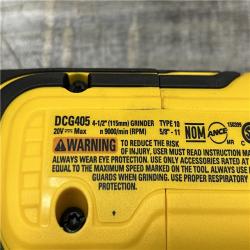 AS-IS DEWALT 20V MAX XR Cordless Brushless 4.5 in. Slide Switch Small Angle Grinder with Kickback Brake (Tool Only)