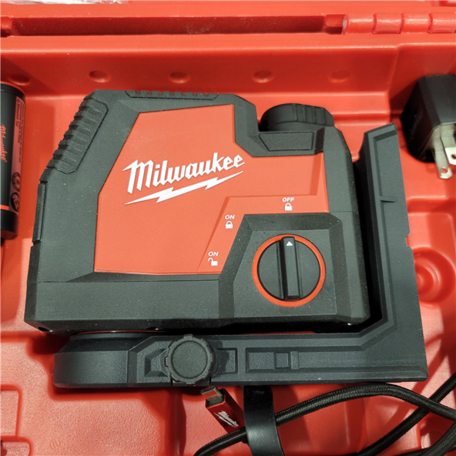 AS-IS Milwaukee-3522-21 Green Beam Laser Cross Line Plumb Point USB Rechargeable