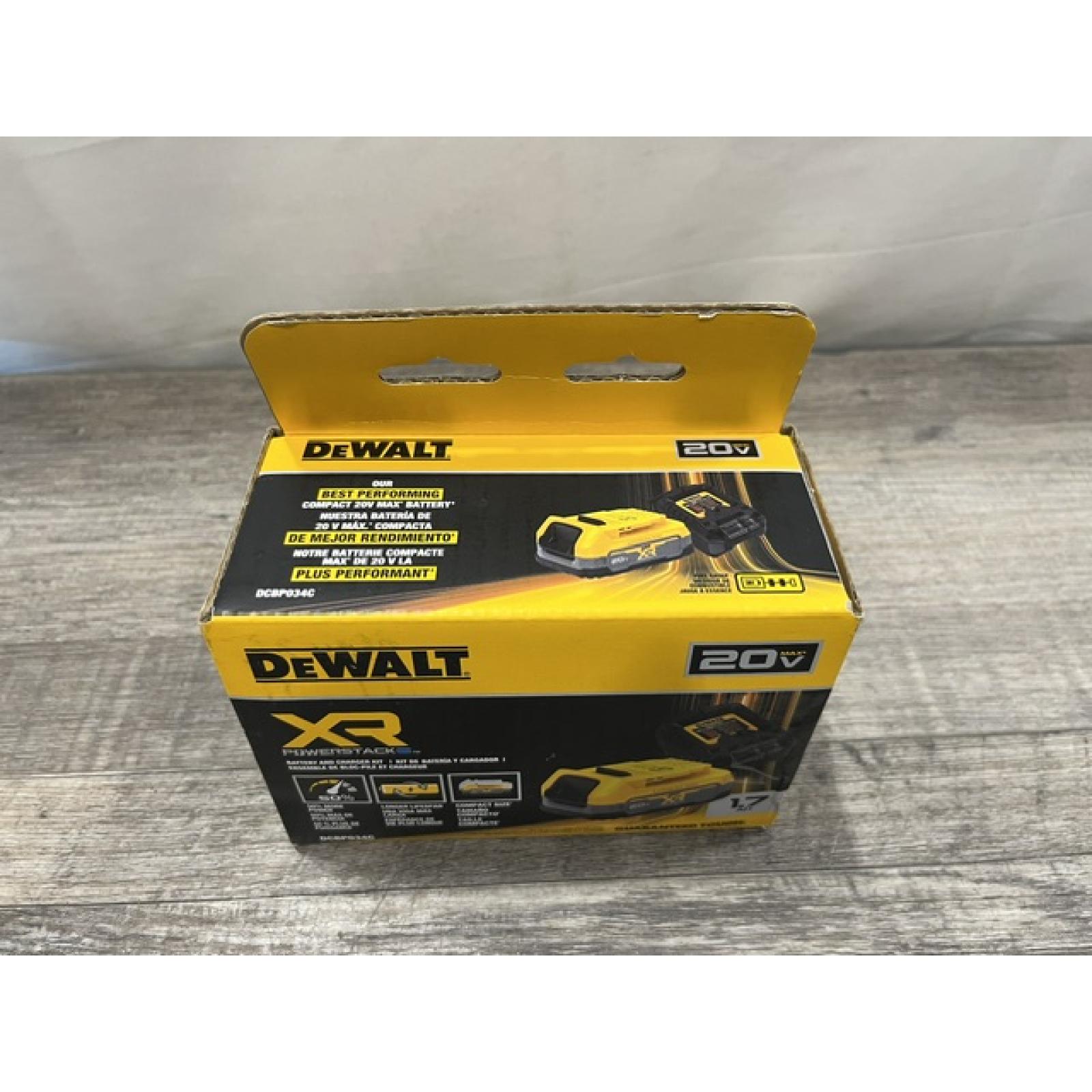 NEW - DEWALT 20V MAX XR POWERSTACK Lithium-Ion Battery Starter Kit with 1.7Ah Battery and Charger