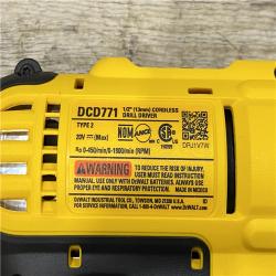 AS-IS DEWALT 20V MAX Cordless 1/2 in. Drill/Driver  (2) 20V 1.3Ah Batteries  Charger and Bag