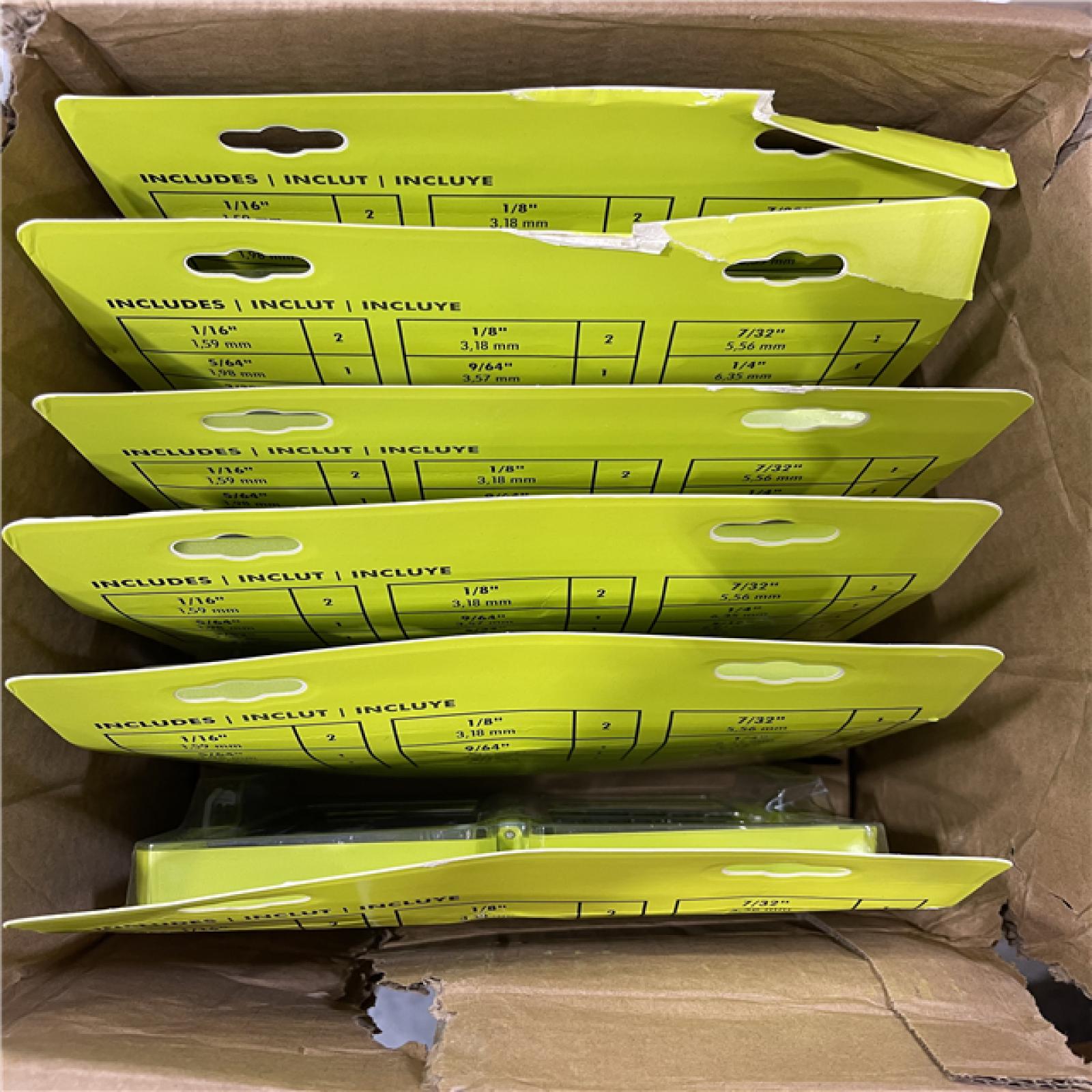 DALLAS LOCATION- NEW!- RYOBI Black Oxide Hex Shank Twist Drill Bit Set (6 UNITS)