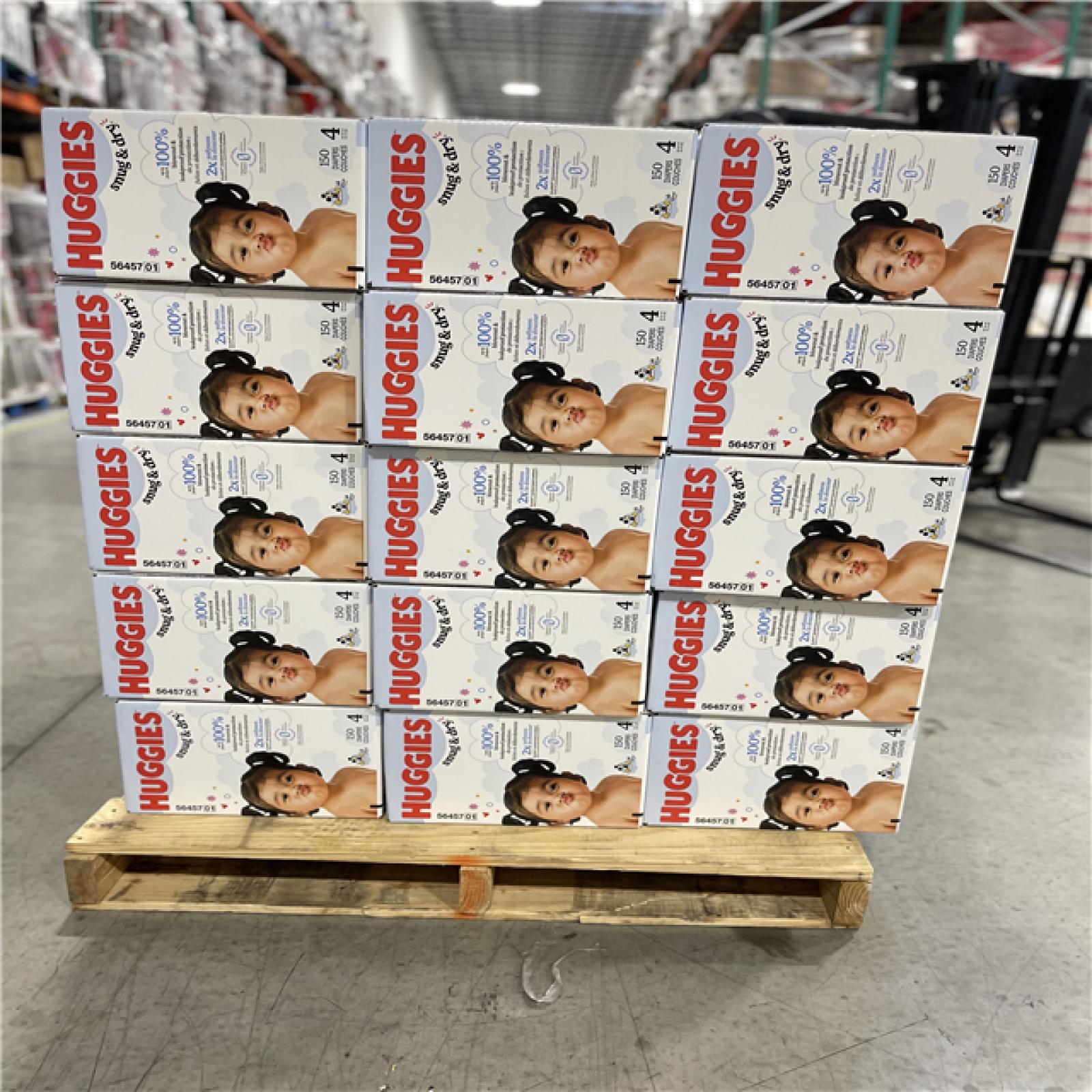 DALLAS LOCATION- HUGGIES SNUG & DRY SIZE 4 DIAPERS 150 count- PALLET (30 Units)