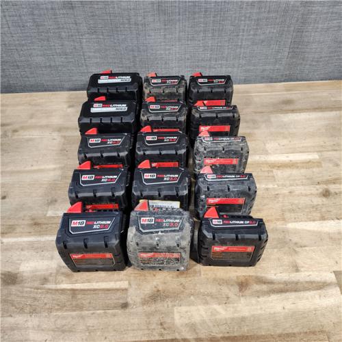 HOUSTON LOCATION - AS-IS MILWAUKEE BATTERY PACK QTY - 15