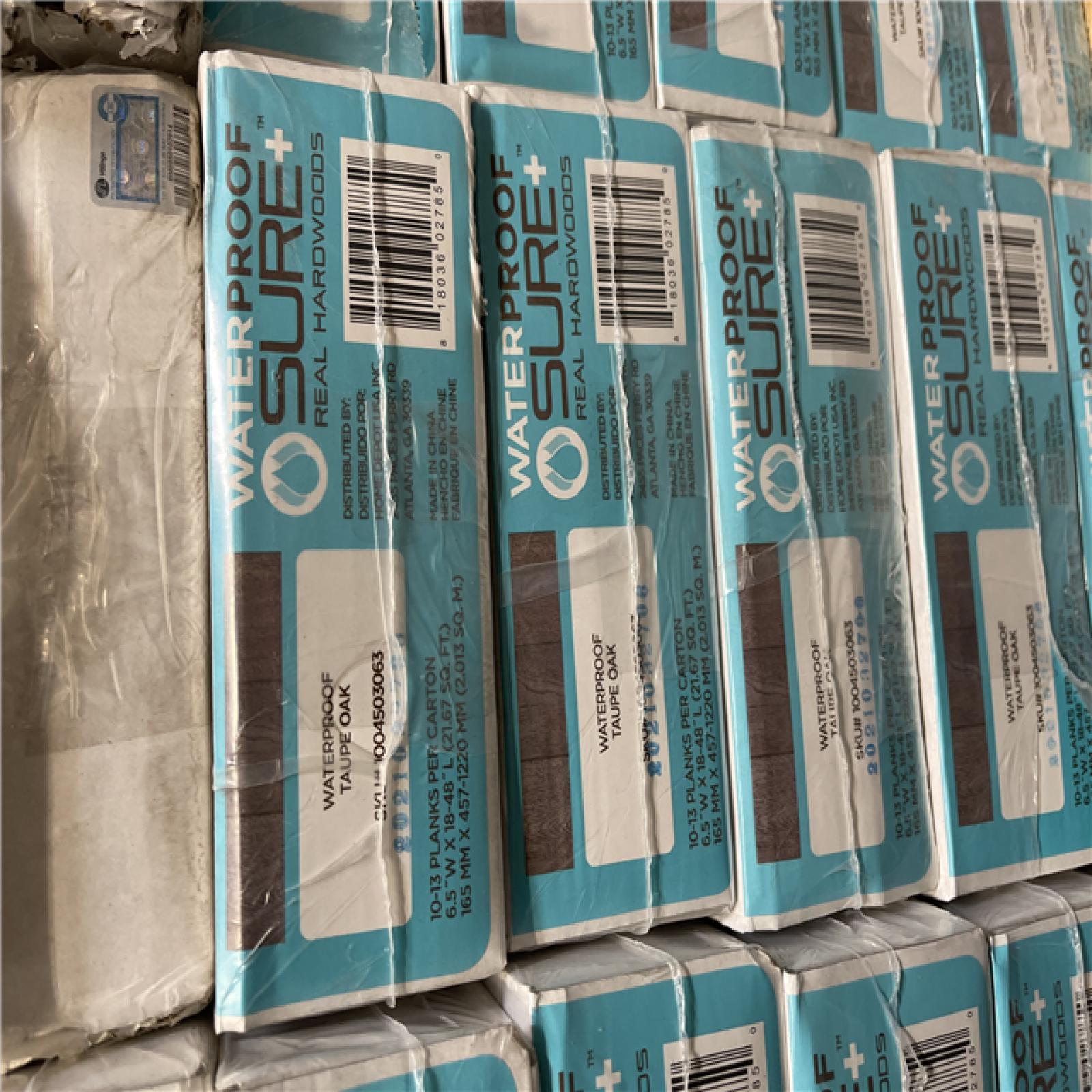 DALLAS LOCATION - Sure+ Taupe Oak White Oak 1/4 in. T x 6.5 in. W Click Lock Wire Brushed Engineered Hardwood Flooring - PALLET- (32 CASES)