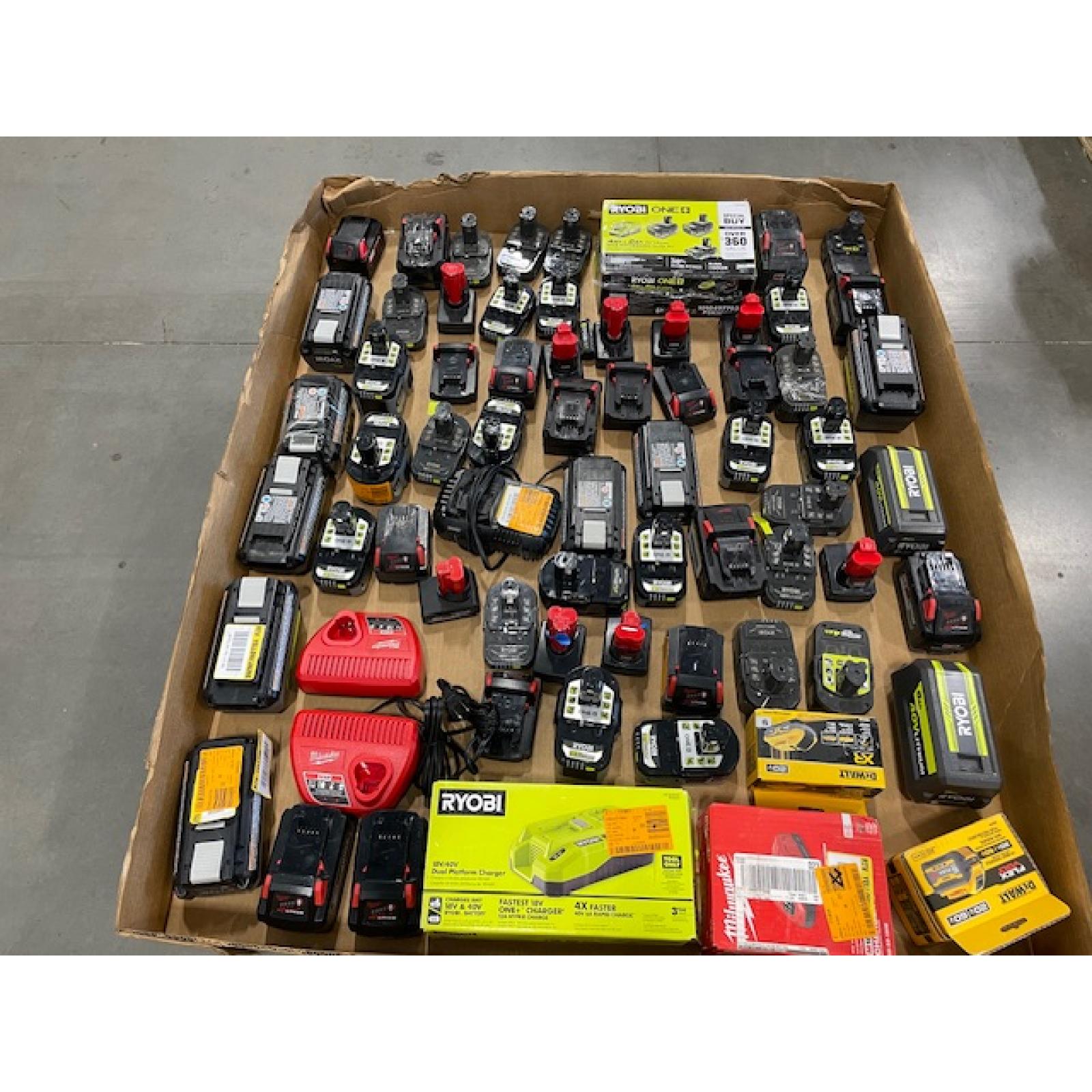 DALLAS LOCATION - AS-IS BATTERY AND CHARGERS PALLET