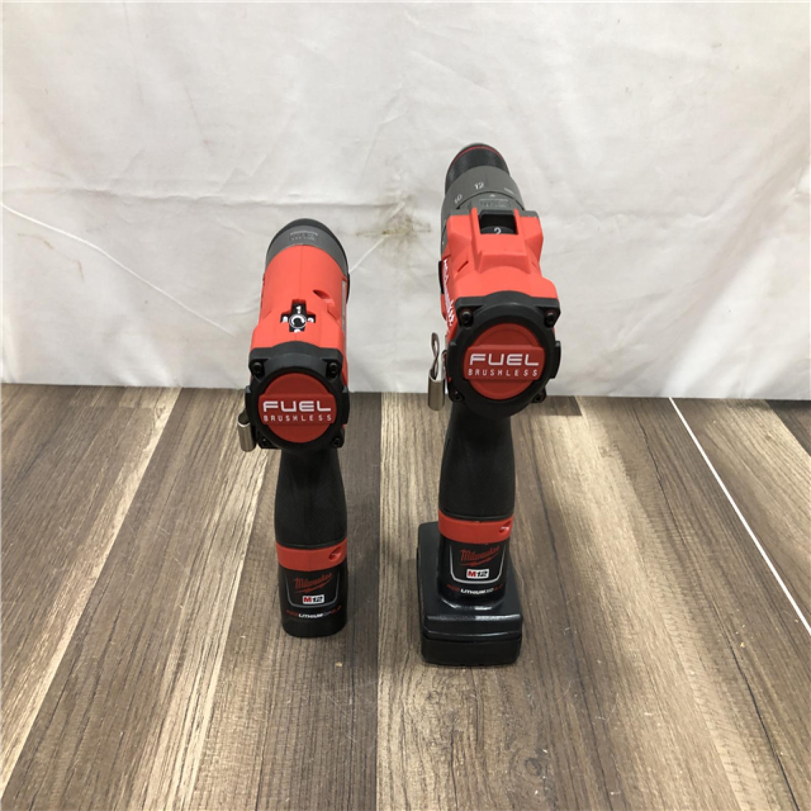 AS-IS Milwaukee FUEL 12-Volt Lithium-Ion Brushless Cordless Hammer Drill and Impact Driver Combo Kit
