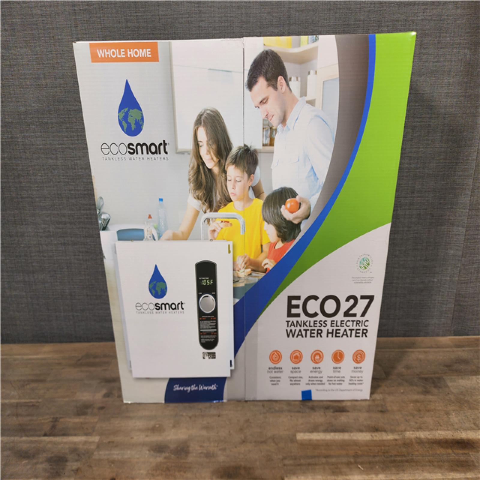 HOUSTON LOCATION - AS-IS (NEW) ECOSMART ECO27 TANKLESS ELECTRIC WATER HEATER