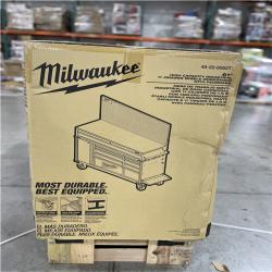 DALLAS LOCATION - MILWAUKEE 61 in. W x 22.1 in D 11-Drawer Mobile Workbench Cabinet W/ Wood Top and Pegboard