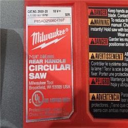 HOUSTON LOCATION - AS-IS MILWAUKEE 7-1/4 REAR HANDLE CIRCULAR SAW (TOOL ONLY)