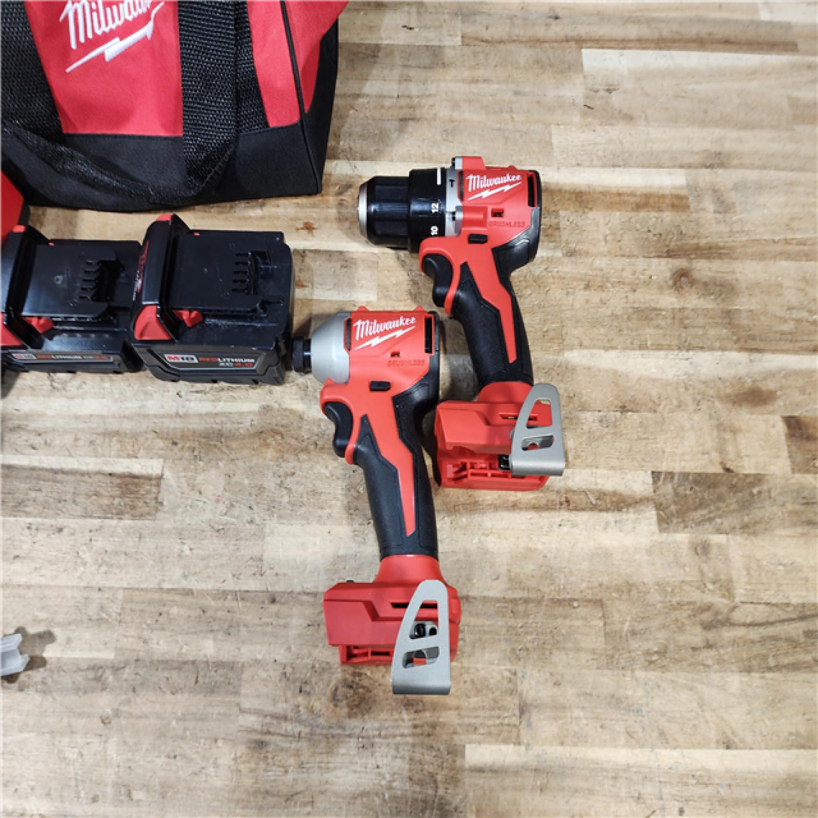 HOUSTON LOCATION - AS - IS Milwaukee 18-Volt Lithium-Ion Brushless Cordless Compact Hammer Drill/Impact Combo Kit