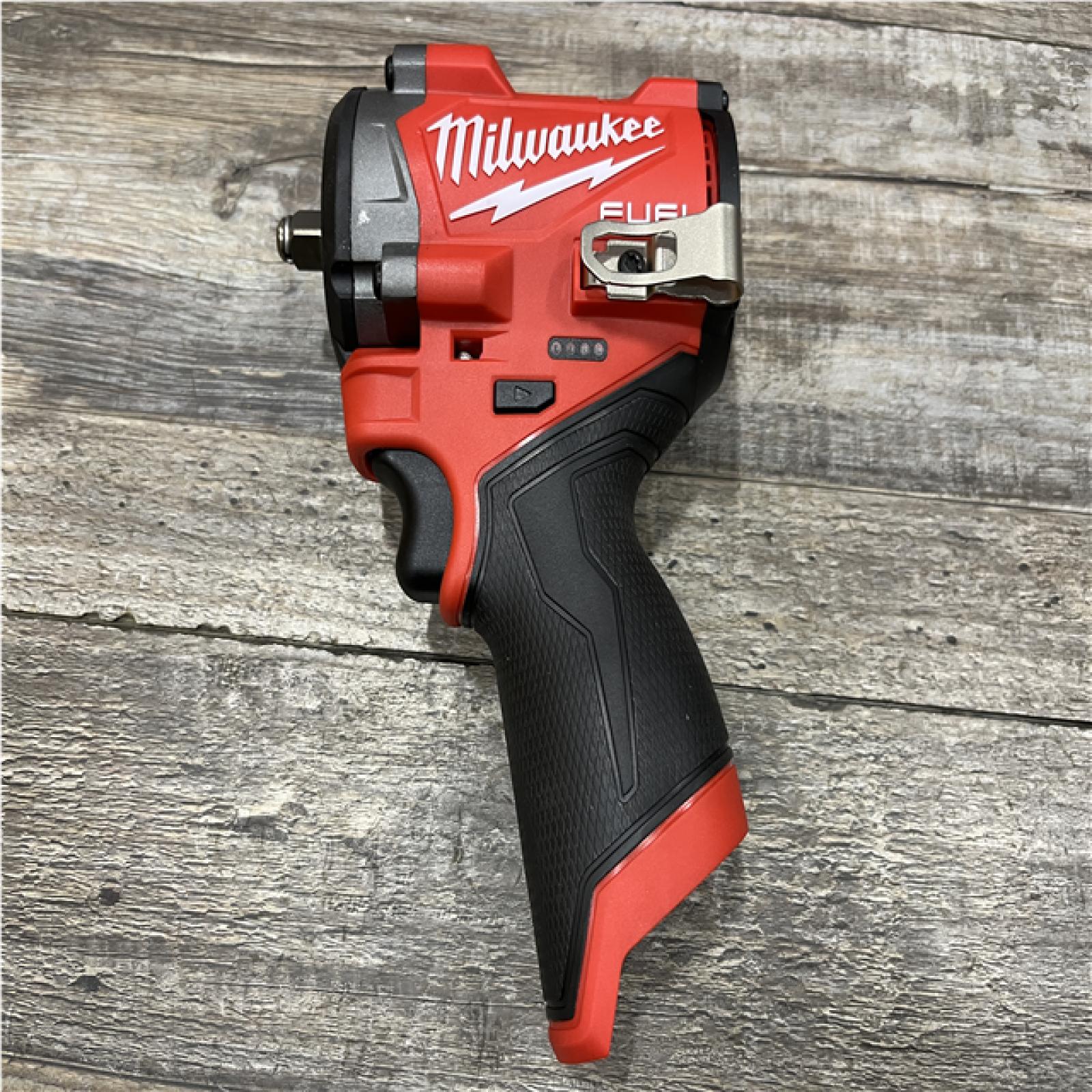AS-IS Milwaukee FUEL 12V Li-Ion Brushless Cordless Stubby 3/8 in. Impact Wrench Kit