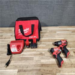 HOUSTON LOCATION - AS-IS Milwaukee FUEL 12-Volt Lithium-Ion Brushless Cordless Hammer Drill and Impact Driver Combo Kit