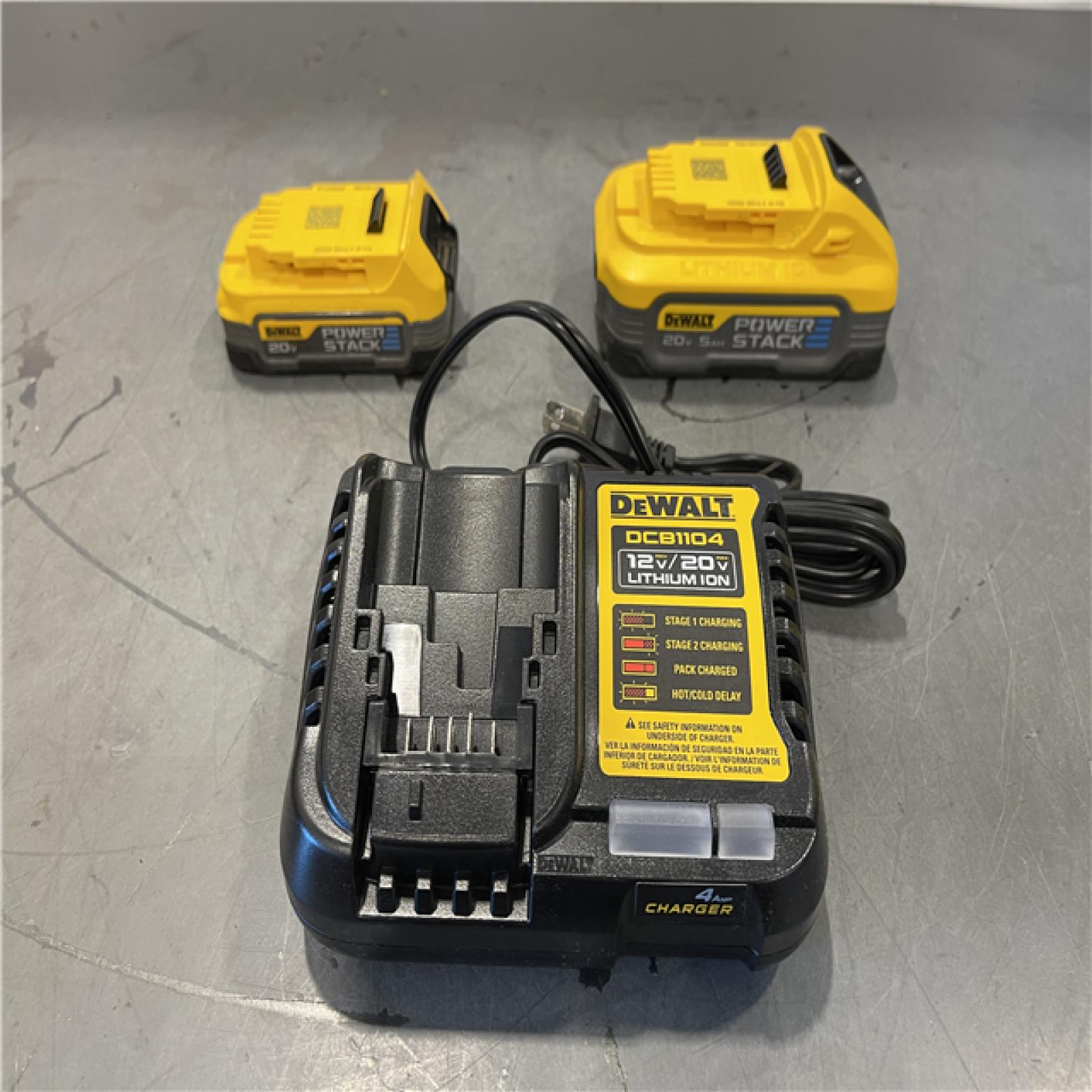 AS-IS - Dewalt 20V MAX POWERSTACK Lithium-Ion Batteries and Charger Starter Kit