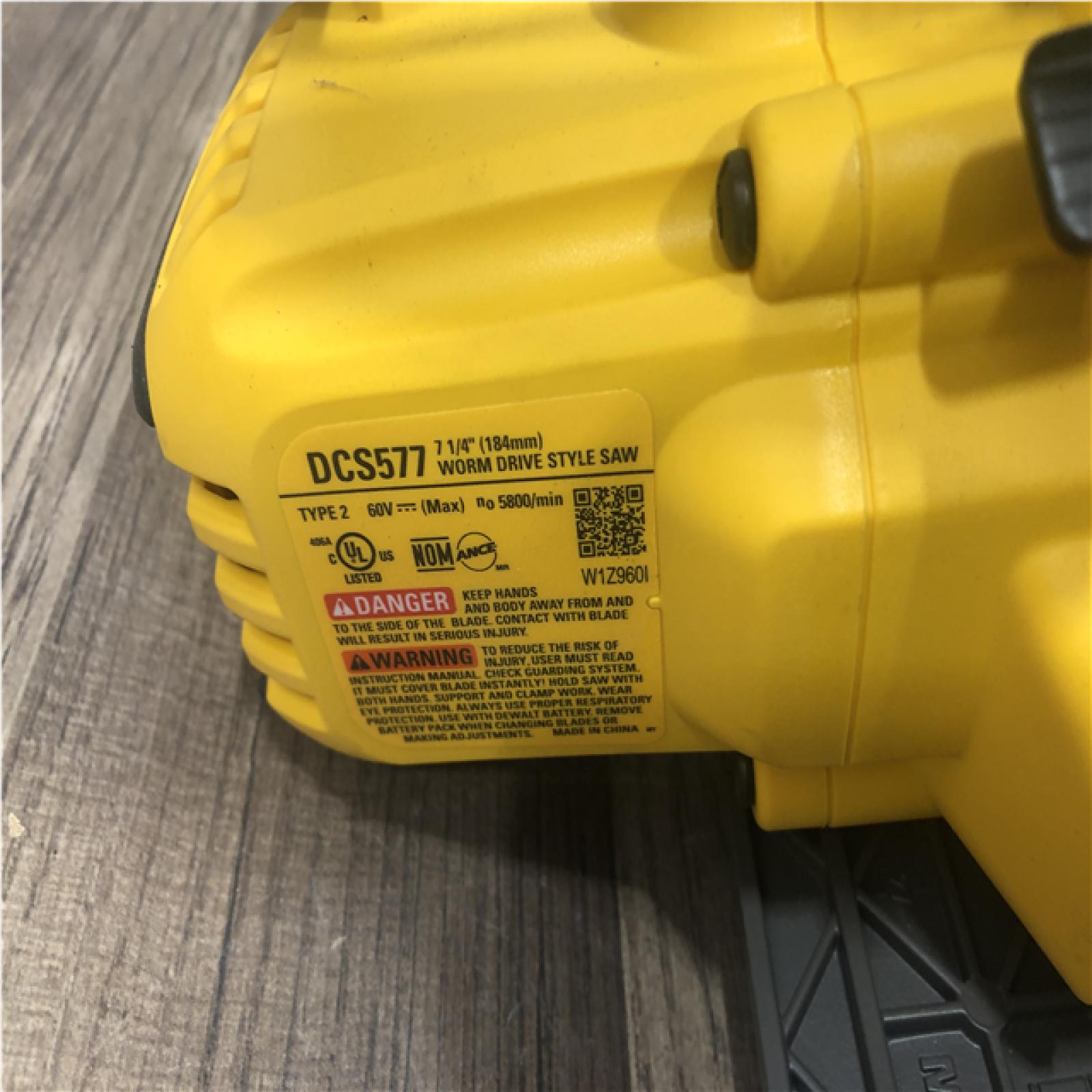 AS-IS DEWALT FLEXVOLT 60V MAX Cordless Brushless 7-1/4 in. Wormdrive Style Circular Saw (Tool Only)