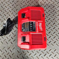 Houston location- AS-IS Milwaukee M18 18V Lithium-Ion Dual Bay Rapid Battery Charger W/ (2) 8Ah HIGH OUTPUT Batteries