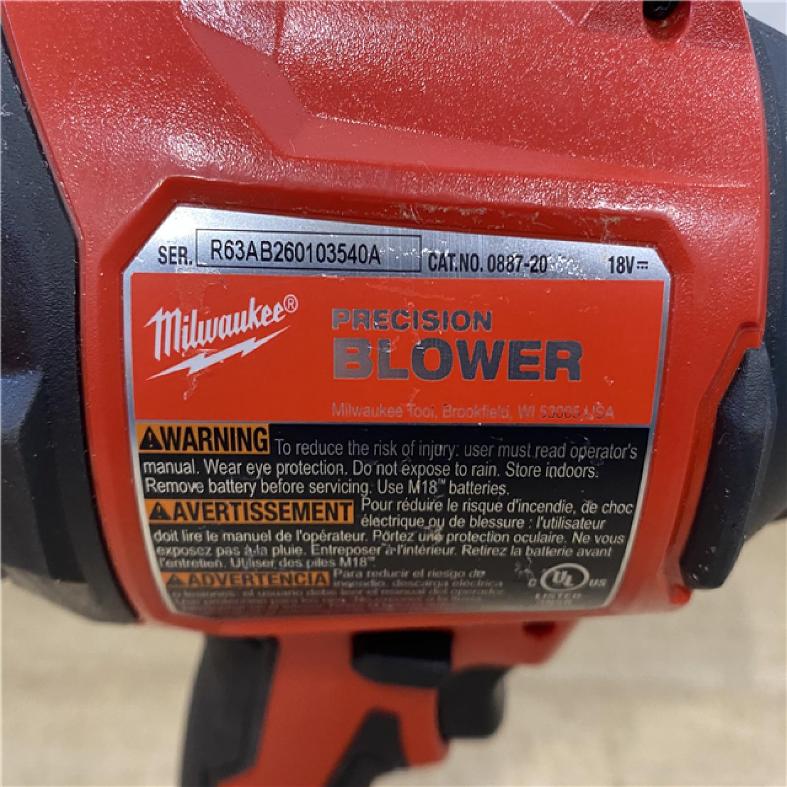 AS-IS Milwaukee 18V Lithium-Ion 570 MPH Brushless Cordless Precision Blower (Tool-Only)