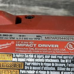 AS-IS Milwaukee FUEL 18V Lithium-Ion Brushless Cordless 1/4 in. Hex Impact Driver (Tool-Only)