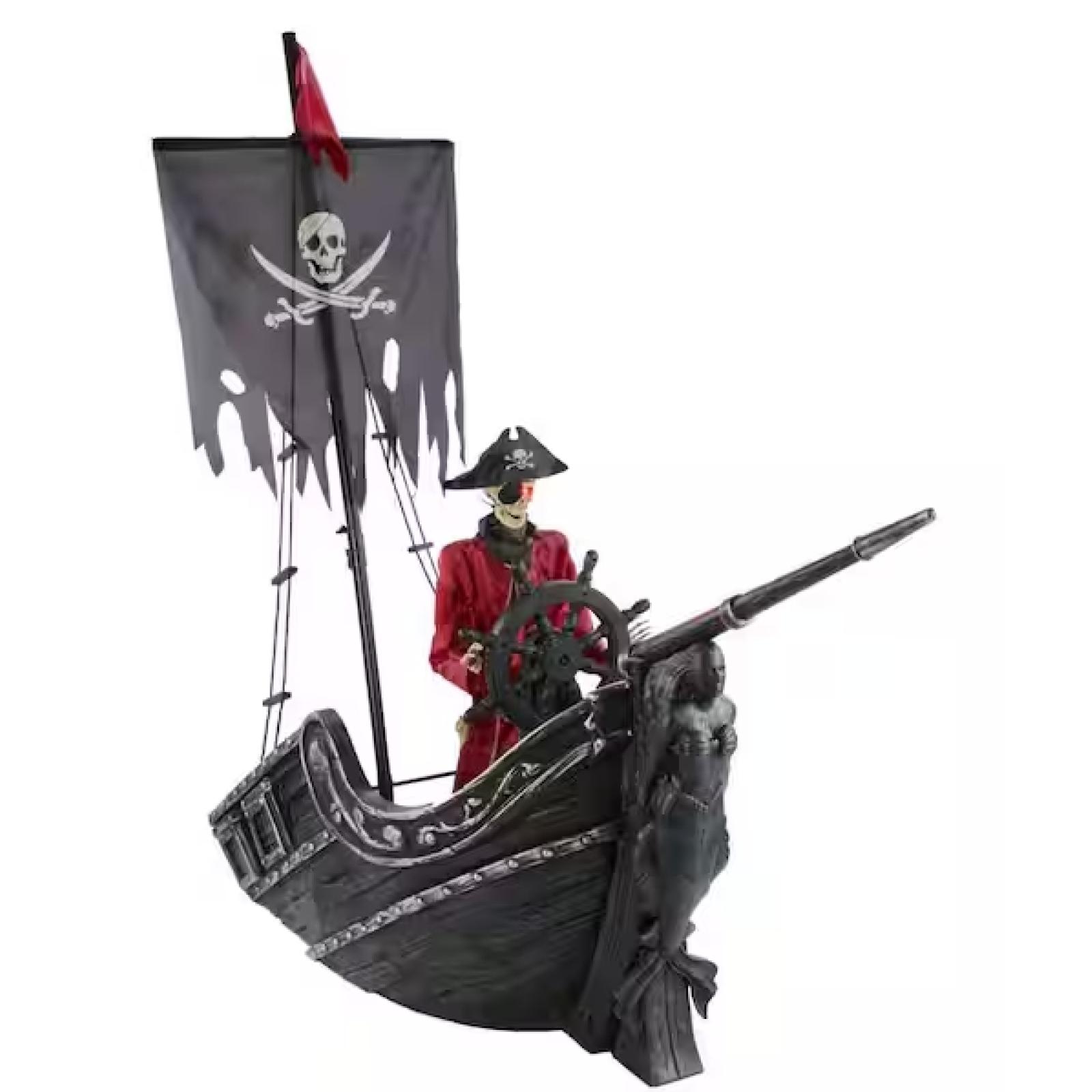 DALLAS LOCATION - AS-IS Home Accents Holiday 9.5 ft. Dead Water Giant-Sized Animated LED Pirate Ship