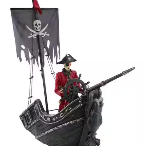DALLAS LOCATION - AS-IS Home Accents Holiday 9.5 ft. Dead Water Giant-Sized Animated LED Pirate Ship