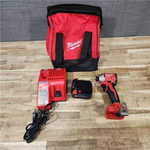 HOUSTON LOCATION - AS - IS Milwaukee 18-Volt Lithium-Ion Compact Brushless Cordless 1/4 in. Impact Driver Kit