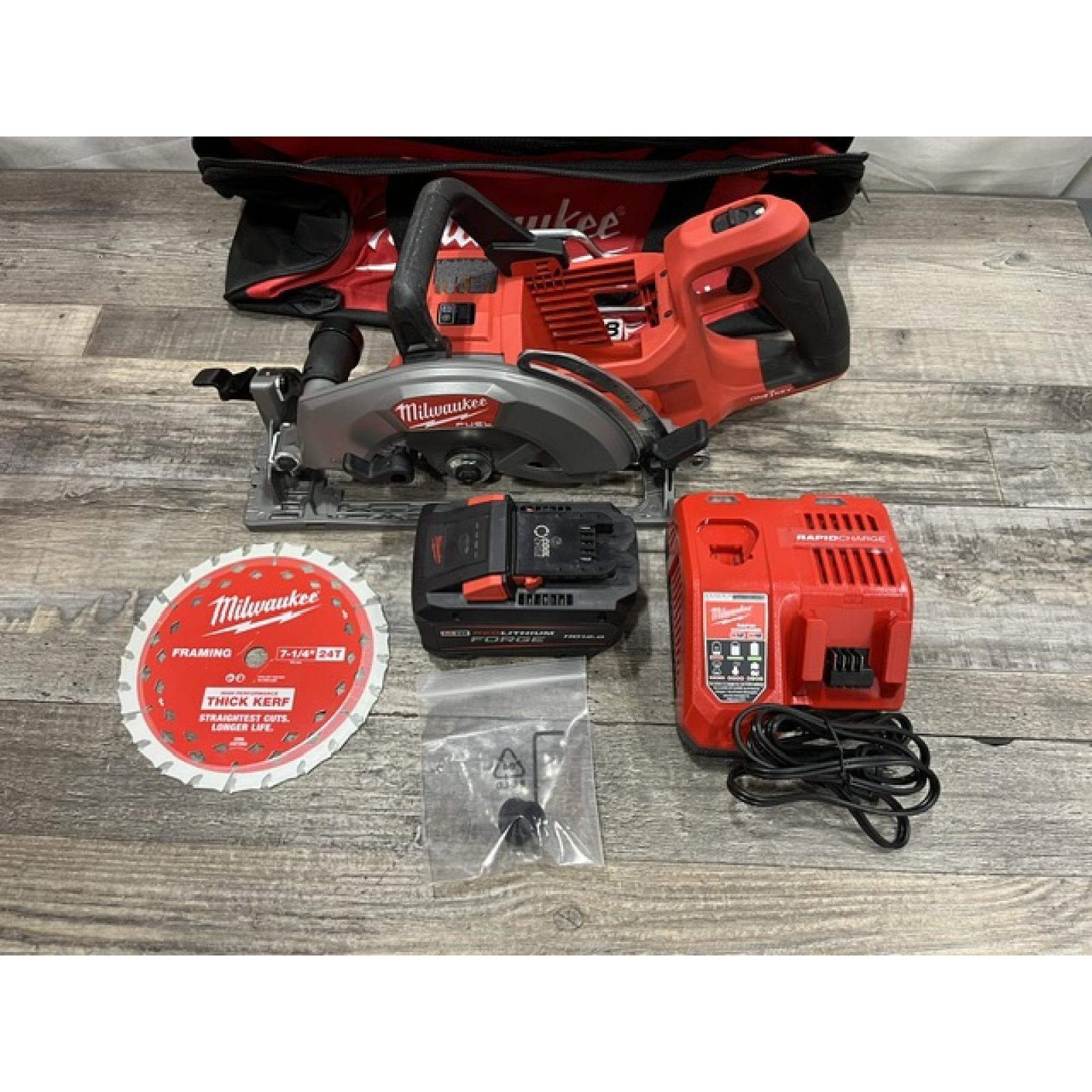 AS-IS Milwaukee FUEL ONE-KEY 18V Lithium-Ion Cordless 7-1/4 in. Rear Handle Circular Saw Kit