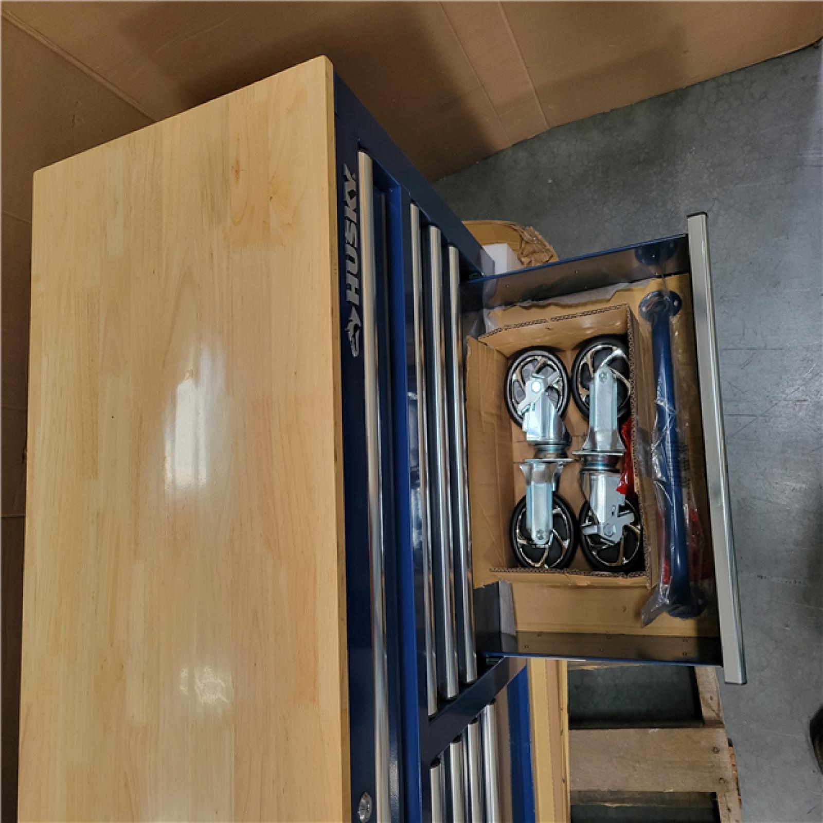 CALIFORNIA AS-IS Husky 46 in. 9 DRAWER MOBILE WORK BENCH