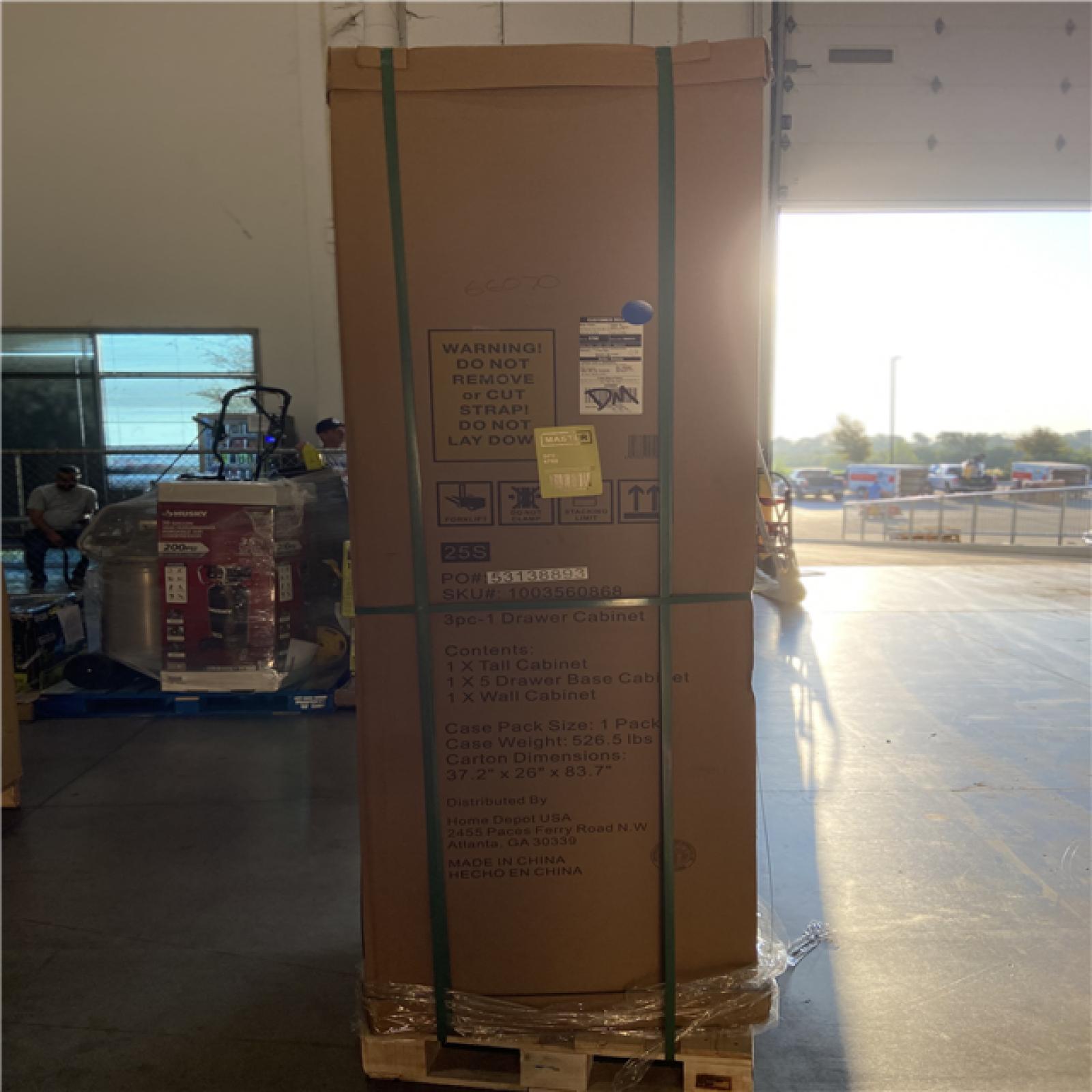 DALLAS LOCATION - Husky 3-Piece Heavy Duty Welded Steel Garage Storage System in Black (64 in. W x 81 in. H x 24 in. D)